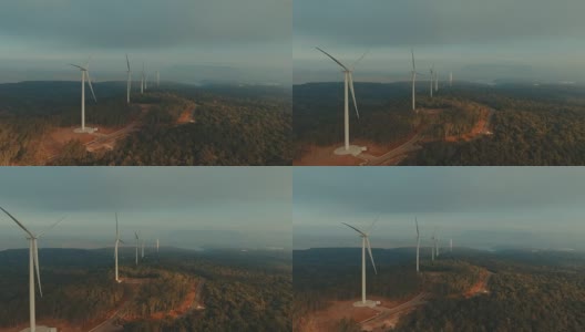 航空:风力涡轮机高清在线视频素材下载