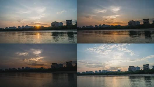 4K时间间隔——中国海南文昌海滩的日落高清在线视频素材下载