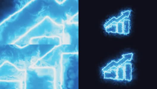 在蓝色能量场或火的信息图形标志的动画高清在线视频素材下载