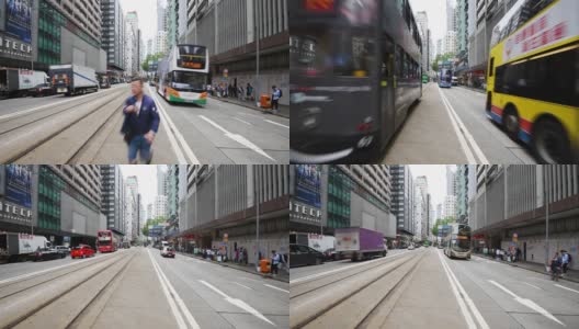 香港繁忙的街道，交通和典型的标志高清在线视频素材下载