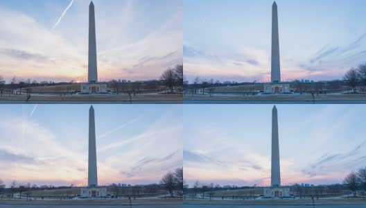华盛顿纪念碑日落时间高清在线视频素材下载