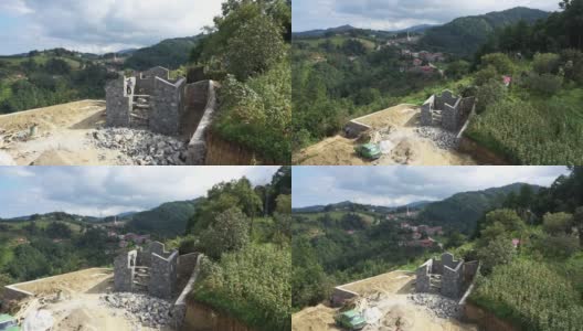 Trabzon City Village House Construction鸟瞰图高清在线视频素材下载