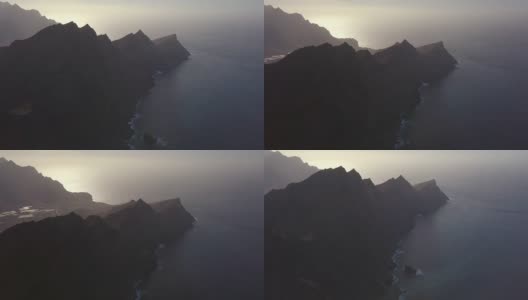 鸟瞰图美丽的野生海岸线在加那利岛高清在线视频素材下载