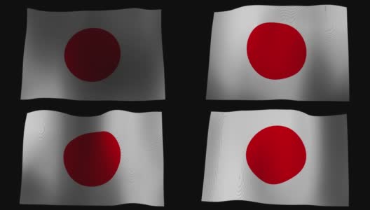 日本国旗飘扬高清在线视频素材下载