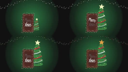 用松树字动画圣诞快乐高清在线视频素材下载