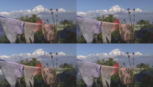 喜马拉雅山的经幡高清在线视频素材下载