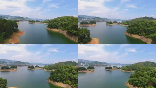 杭州千岛湖鸟瞰图高清在线视频素材下载