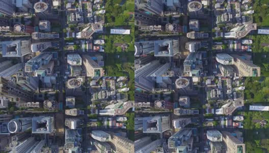 航拍:俯瞰曼谷的摩天大楼和交通。高清在线视频素材下载