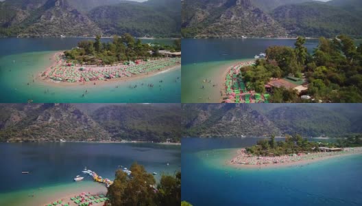 土耳其Oludeniz的蓝色泻湖高清在线视频素材下载