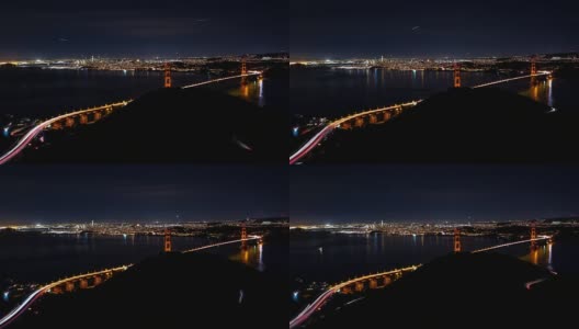 金门大桥和旧金山夜景高清在线视频素材下载