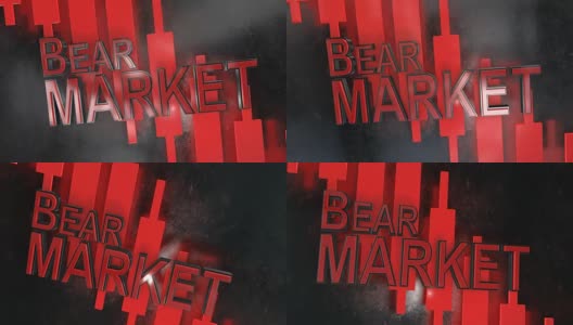 熊市股票价格下跌3D标题动画股票市场高清在线视频素材下载