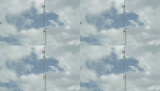 云经过无线电塔高清在线视频素材下载