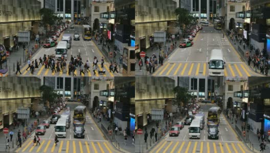 2019年3月6日，中国香港:香港德辅道中区交通繁忙。这是香港一条繁忙的主干道高清在线视频素材下载