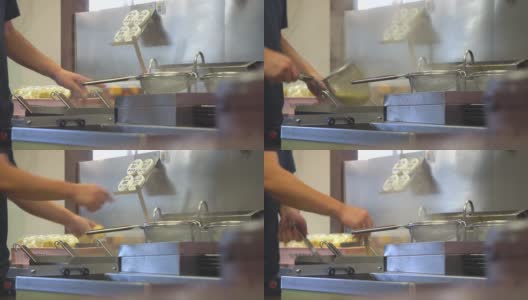 在当地的台湾餐馆做面条高清在线视频素材下载