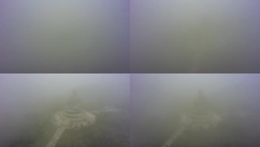 云雾缭绕的天坛大佛，昂坪360，中国香港高清在线视频素材下载