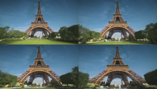 hyper lapse，埃菲尔铁塔，巴黎。法国高清在线视频素材下载