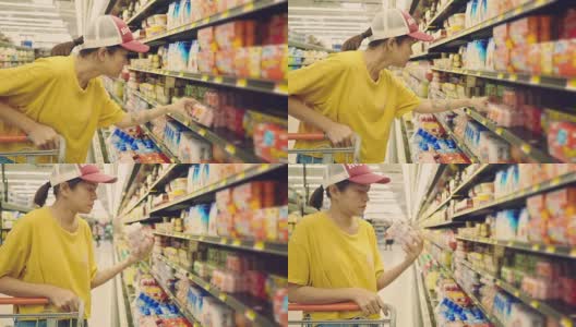 在超市购物的女人高清在线视频素材下载