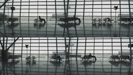 机场候机楼门拍高清在线视频素材下载