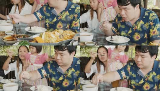 泰国家庭午餐时间的家庭画面高清在线视频素材下载