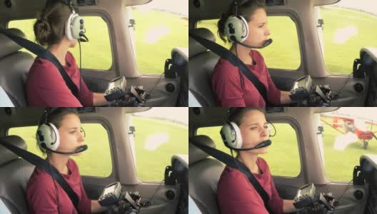 年轻女飞行员高清在线视频素材下载
