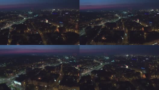 无人机拍摄Gdańsk全景。高清在线视频素材下载