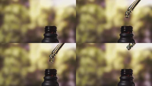 油滴从吸液管中以正确的成分滴入瓶中高清在线视频素材下载