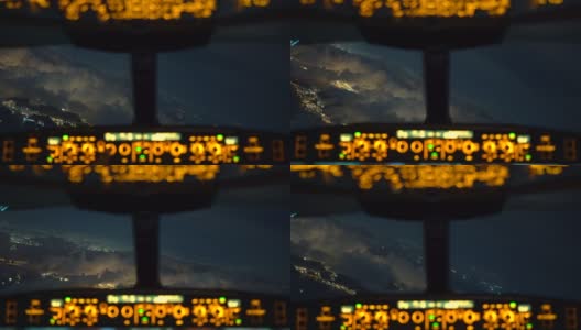 夜间飞越香港岛(驾驶舱POV)高清在线视频素材下载