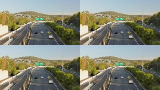 高速公路交通-快速移动宽镜头高清在线视频素材下载