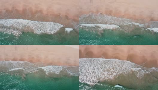 海滩和海浪的鸟瞰图高清在线视频素材下载