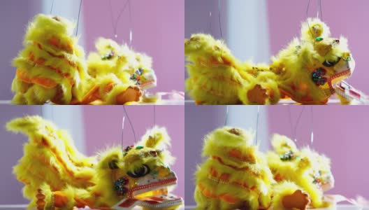 玩具中国传统的舞狮高清在线视频素材下载