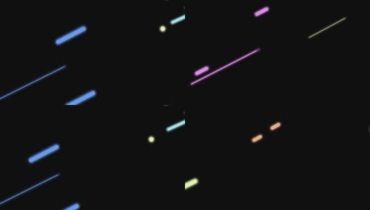 霓虹白对角线无缝循环。抽象滑动设计动画上的黑色背景。高清在线视频素材下载
