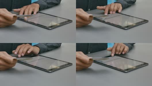 手使用数字平板电脑高清在线视频素材下载
