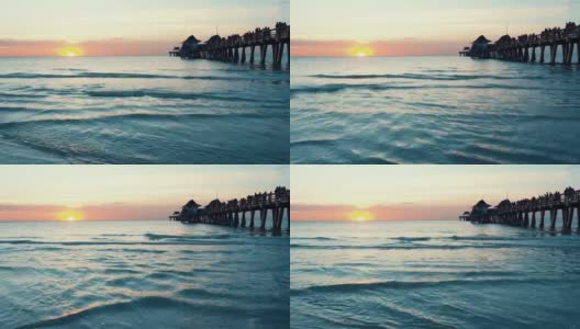 日落在那不勒斯码头，佛罗里达高清在线视频素材下载