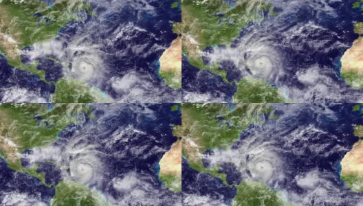 来自空间卫星的飓风地球风暴台风气候云天气4k高清在线视频素材下载