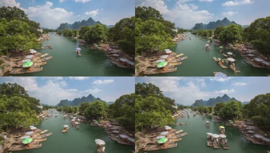 中国的桂林，在阳朔河高清在线视频素材下载
