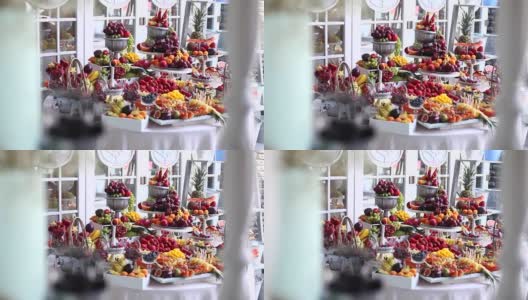 婚宴上有许多不同的水果高清在线视频素材下载