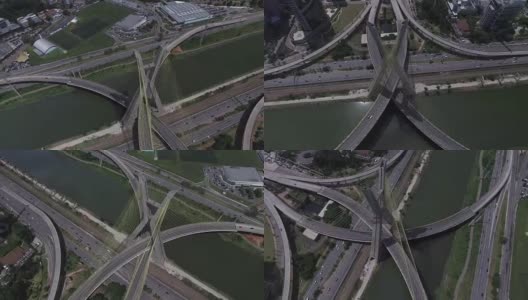 巴西圣保罗的Estaiada桥高清在线视频素材下载
