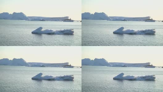 格陵兰岛北冰洋上的巨大冰山高清在线视频素材下载