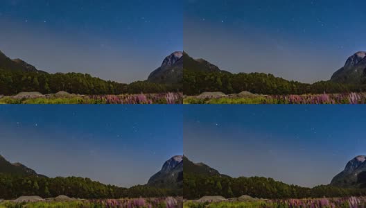 山和罗苹田的夜空和银河高清在线视频素材下载