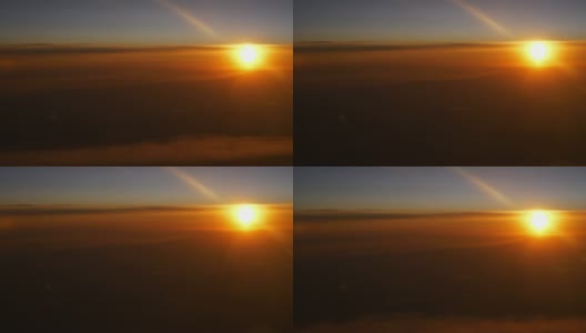 日落太阳轻飞机窗口视图全景4k中国高清在线视频素材下载