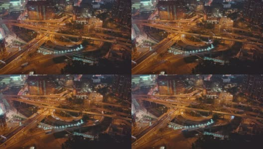 香港的高速公路交汇处，地下有地铁高清在线视频素材下载