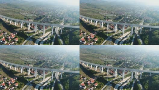 无人机拍摄到了弗拉迪钦汉的大桥高清在线视频素材下载