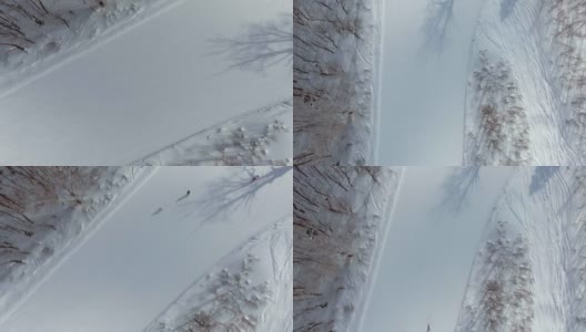 在山脉滑雪的人高清在线视频素材下载