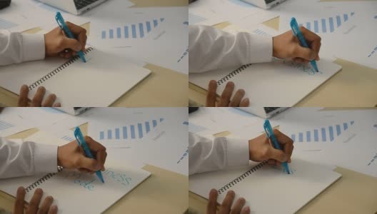 商人用记号笔在纸上写下商业模式高清在线视频素材下载