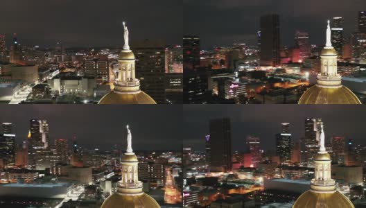 乔治亚州亚特兰大的夜间航拍高清在线视频素材下载