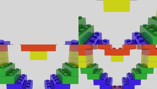 色彩缤纷的心概念构建从玩具砖高清在线视频素材下载