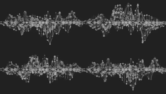 4K网络分子网格。高清在线视频素材下载
