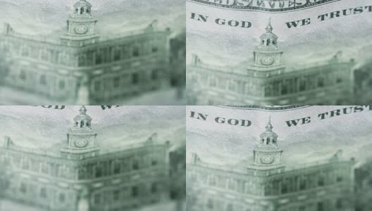 百元美钞的微距照片高清在线视频素材下载