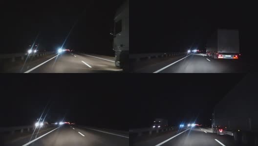 从司机的角度来看，夜间道路行驶高清在线视频素材下载