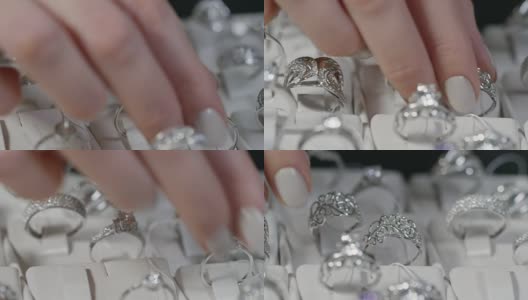 选择银戒指的女人之手高清在线视频素材下载